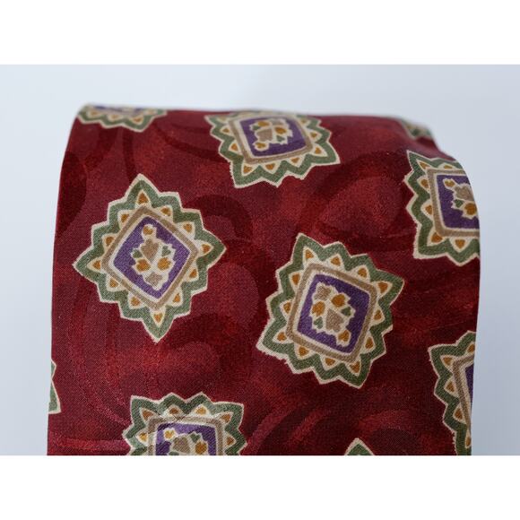 VTG 80s Valentino Italy Floral Mandilion Silk Tie 57" Retro Wedding Luxury Boho - Picture 8 of 16